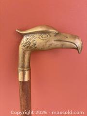 MaxSold Auction: Eagle Head Brass Handle Wooden Walking Cane with Rubber Tip - Nanaimo (British Columbia, Canada) SELLER MANAGED Estate Sale Online Auction - Bradley (CONDO)
