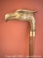 MaxSold Auction: Eagle Head Brass Handle Wooden Walking Cane with Rubber Tip - Nanaimo (British Columbia, Canada) SELLER MANAGED Estate Sale Online Auction - Bradley (CONDO)