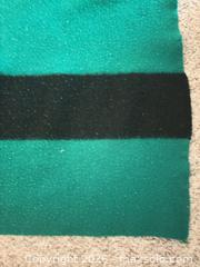 MaxSold Auction: Hudson's Bay 100% Wool Blanket Green & Black Stripes - Nanaimo (British Columbia, Canada) SELLER MANAGED Estate Sale Online Auction - Bradley (CONDO)