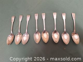 MaxSold Auction: Eight Antique Sterling Silver Table/Soup Spoons (Georgian) - Stone Mills (Ontario, Canada) SELLER MANAGED Charity/Fundraising Online Auction - Academy Street