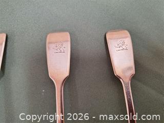 MaxSold Auction: Four Antique Sterling Silver Table/Serving Spoons (Victorian) - Stone Mills (Ontario, Canada) SELLER MANAGED Charity/Fundraising Online Auction - Academy Street