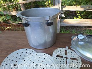 MaxSold Auction: Large Pressure Cooker and Masher - Stone Mills (Ontario, Canada) SELLER MANAGED Charity/Fundraising Online Auction - Academy Street
