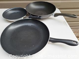 MaxSold Auction: Three No-Stick Fry Pans - Stone Mills (Ontario, Canada) SELLER MANAGED Charity/Fundraising Online Auction - Academy Street