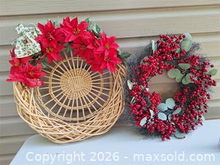 MaxSold Auction: Two Christmas Wreathes - Stone Mills (Ontario, Canada) SELLER MANAGED Charity/Fundraising Online Auction - Academy Street
