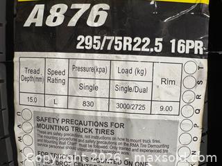 MaxSold Auction: Joyall Transport Trailer Tire 295/75R22.5 16Pr - Brampton (Ontario, Canada) SELLER MANAGED Downsizing Online Auction - Sun Pac Boulevard