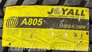 MaxSold Auction: Joyall Transport Truck Drive Tire 11R22.5 16Pr  8 Pcs Open Shoulder Directional Drive - Brampton (Ontario, Canada) SELLER MANAGED Downsizing Online Auction - Sun Pac Boulevard