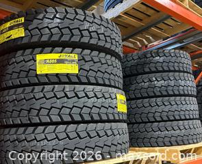 MaxSold Auction: Joyall Transport Truck Drive Tire 11R22.5 16Pr  8 Pcs Open Shoulder Directional Drive - Brampton (Ontario, Canada) SELLER MANAGED Downsizing Online Auction - Sun Pac Boulevard