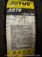 MaxSold Auction: Joyall Transport Truck Drive Tire 11R24.5 16Pr  8 Pcs Closed Shoulder Drive - Brampton (Ontario, Canada) SELLER MANAGED Downsizing Online Auction - Sun Pac Boulevard
