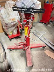 MaxSold Auction: JTC Auto Tools Transmission Jack TJ800 800 kg Red - Brampton (Ontario, Canada) SELLER MANAGED Downsizing Online Auction - Sun Pac Boulevard
