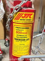 MaxSold Auction: JTC Auto Tools Transmission Jack TJ800 800 kg Red - Brampton (Ontario, Canada) SELLER MANAGED Downsizing Online Auction - Sun Pac Boulevard