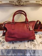 MaxSold Auction: Coach Red Leather Satchel/Shoulder Bag, Medium - London (Ontario, Canada) SELLER MANAGED Downsizing Online Auction - Ravenglass Crescent