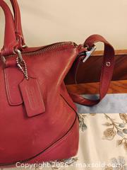 MaxSold Auction: Coach Red Leather Satchel/Shoulder Bag, Medium - London (Ontario, Canada) SELLER MANAGED Downsizing Online Auction - Ravenglass Crescent