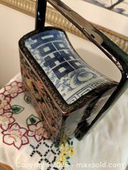 MaxSold Auction: Vintage Asian Lacquered Wood Bento / Tiffin Box with Porcelain Lid Insert - London (Ontario, Canada) SELLER MANAGED Downsizing Online Auction - Ravenglass Crescent