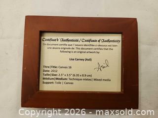 MaxSold Auction: Lisa Carney (Asil) Original Mixed-Media Painting on Canvas, 2.5x3.5 in - Toronto (Ontario, Canada) SELLER MANAGED Downsizing Online Auction - Fisherville Road