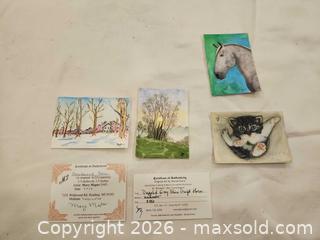 MaxSold Auction: Lot of 4–6 ACEO Original Watercolor & Colored Pencil Art - Toronto (Ontario, Canada) SELLER MANAGED Downsizing Online Auction - Fisherville Road