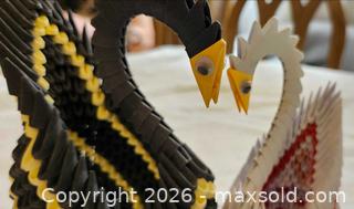 MaxSold Auction: Lot of Small Modular Origami Swans, Glass Plate & Shell Figurine - Toronto (Ontario, Canada) SELLER MANAGED Downsizing Online Auction - Fisherville Road