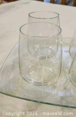 MaxSold Auction: Set of 4 Clear Glass Tumblers with Serving Tray and Box - Toronto (Ontario, Canada) SELLER MANAGED Downsizing Online Auction - Fisherville Road