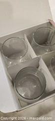 MaxSold Auction: Set of 4 Clear Glass Tumblers with Serving Tray and Box - Toronto (Ontario, Canada) SELLER MANAGED Downsizing Online Auction - Fisherville Road