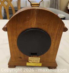 MaxSold Auction: Traditional Wood Mantel/Table Clock with Brass-Colored Trim with every hour melody. - Toronto (Ontario, Canada) SELLER MANAGED Downsizing Online Auction - Fisherville Road