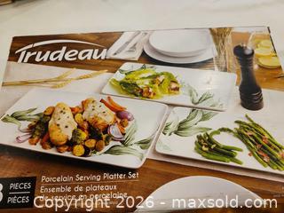 MaxSold Auction: Trudeau Porcelain Serving Platter Set, 3-Piece - Toronto (Ontario, Canada) SELLER MANAGED Downsizing Online Auction - Fisherville Road
