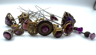 MaxSold Auction: Antique Hat Pins - Mainly Amethyst in RS Prussia Porcelain Holder - Oakville (Ontario, Canada) PARTNER MANAGED Estate Sale Online Auction - Lakeshore Road West