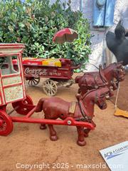 MaxSold Auction: Coca-Cola Vintage-Style Cast Iron Horse-Drawn Wagon Set - Pasadena (California, USA) PARTNER MANAGED Estate Sale Online Auction - N. Pasadena Avenue