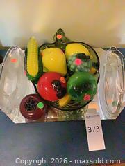 MaxSold Auction: Decorative Colored Glass Fruit & Dishes, Lot of 6–10 - Pasadena (California, USA) PARTNER MANAGED Estate Sale Online Auction - N. Pasadena Avenue