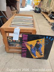 MaxSold Auction: Lot of 12" LP Vinyl Records with Wood Crate - Pasadena (California, USA) PARTNER MANAGED Estate Sale Online Auction - N. Pasadena Avenue