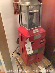 MaxSold Auction: Red Metal & Glass Gumball/Candy Vending Machine, 24 in - Pasadena (California, USA) PARTNER MANAGED Estate Sale Online Auction - N. Pasadena Avenue