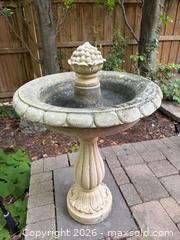 MaxSold Auction: Concrete Cast Stone Bird Bath Garden Fountain, Beige Patina - Toronto (Ontario, Canada) SELLER MANAGED Moving Online Auction - Herne Hill