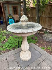 MaxSold Auction: Concrete Cast Stone Bird Bath Garden Fountain, Beige Patina - Toronto (Ontario, Canada) SELLER MANAGED Moving Online Auction - Herne Hill