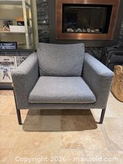 MaxSold Auction: IKEA Gray Fabric Armchair with Metal Frame - Toronto (Ontario, Canada) SELLER MANAGED Moving Online Auction - Herne Hill
