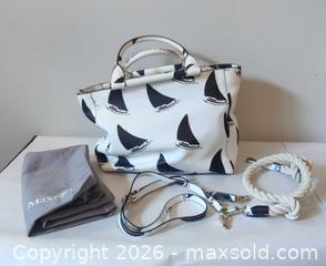 MaxSold Auction: MaxMara Leather Nautical Print Tote Bag, White/Black - Toronto (Ontario, Canada) SELLER MANAGED Moving Online Auction - Herne Hill