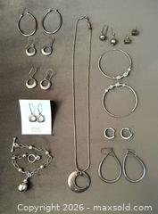 MaxSold Auction: Sterling Silver Jewelry Lot - Earrings, Necklace & Bracelet - Toronto (Ontario, Canada) SELLER MANAGED Moving Online Auction - Herne Hill