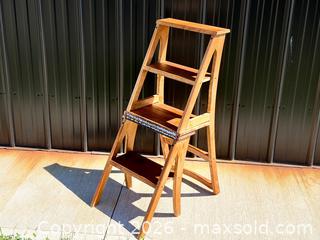 MaxSold Auction: Antique Maple Metamorphic Library Chair - Hamilton (Ontario, Canada) SELLER MANAGED Estate Sale Online Auction - Gertrude Street