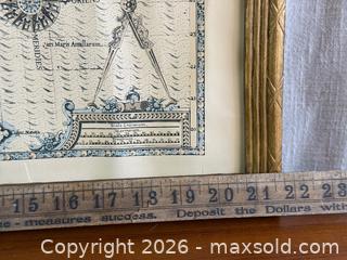 MaxSold Auction: Vintage Framed Reproduction Map of Florida & Caribbean After Jacques Le Moyne - Hamilton (Ontario, Canada) SELLER MANAGED Estate Sale Online Auction - Gertrude Street