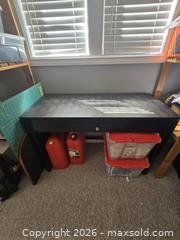 MaxSold Auction: Black Modern Medium Wood Desk with Drawer - Saanich (British Columbia, Canada) SELLER MANAGED Moving Online Auction - Lochside Drive