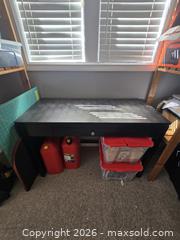 MaxSold Auction: Black Modern Medium Wood Desk with Drawer - Saanich (British Columbia, Canada) SELLER MANAGED Moving Online Auction - Lochside Drive