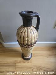 MaxSold Auction: Ceramic Mediterranean-Style Hand-Painted Decorative Amphora - Saanich (British Columbia, Canada) SELLER MANAGED Moving Online Auction - Lochside Drive
