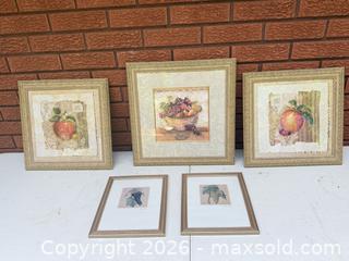MaxSold Auction: 5 fruit art pieces in frames  - South Dundas (Ontario, Canada) SELLER MANAGED Estate Sale Online Auction - Main Street