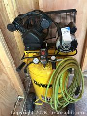MaxSold Auction: DeWalt 30 Gallon Stationary Vertical Air Compressor 120V - Eldersburg (Maryland, USA) PARTNER MANAGED Moving Online Auction - Streaker Road