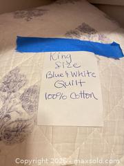MaxSold Auction: King Size Blue & White 100% Cotton Quilt - Eldersburg (Maryland, USA) PARTNER MANAGED Moving Online Auction - Streaker Road