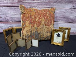 MaxSold Auction: Medieval Tapestry Pillow & Ornate Gold Picture Frames Bundle - Hatboro (Pennsylvania, USA) PARTNER MANAGED Estate Sale Online Auction -  Jacksonville Road