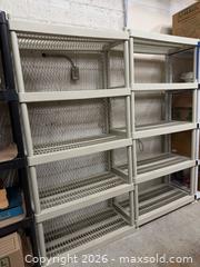 MaxSold Auction: Pair of Beige Plastic 5-Tier Shelving Units, ~72x32x16 in - Hatboro (Pennsylvania, USA) PARTNER MANAGED Estate Sale Online Auction -  Jacksonville Road