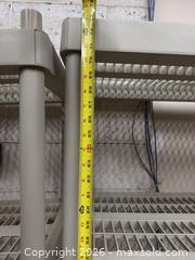 MaxSold Auction: Pair of Beige Plastic 5-Tier Shelving Units, ~72x32x16 in - Hatboro (Pennsylvania, USA) PARTNER MANAGED Estate Sale Online Auction -  Jacksonville Road