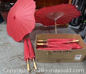 MaxSold Auction: Red Paper Decorative Parasol, Bamboo/Wood Frame, 20 Lot - Hatboro (Pennsylvania, USA) PARTNER MANAGED Estate Sale Online Auction -  Jacksonville Road