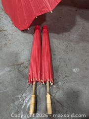 MaxSold Auction: Red Paper Decorative Parasol, Bamboo/Wood Frame, 20 Lot - Hatboro (Pennsylvania, USA) PARTNER MANAGED Estate Sale Online Auction -  Jacksonville Road