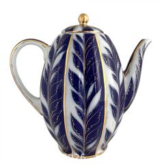 MaxSold Auction: Vintage Lomonosov Russian Porcelain "Winter Evening" Coffee Pot, 22k Gold Cobalt Tulip - 1980s - Toronto (Ontario, Canada) SELLER MANAGED Reseller Online Auction - Ellsworth Avenue