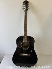 MaxSold Auction: Ebony Finish Epiphone DR 6 String Acoustic Guitar - Toronto (Ontario, Canada) PARTNER MANAGED Reseller Online Auction - Railside Road