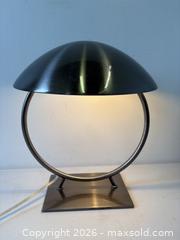 MaxSold Auction: Modernist Brushed Silver Metal Flying Saucer Style Table Lamp Working - Toronto (Ontario, Canada) PARTNER MANAGED Reseller Online Auction - Railside Road
